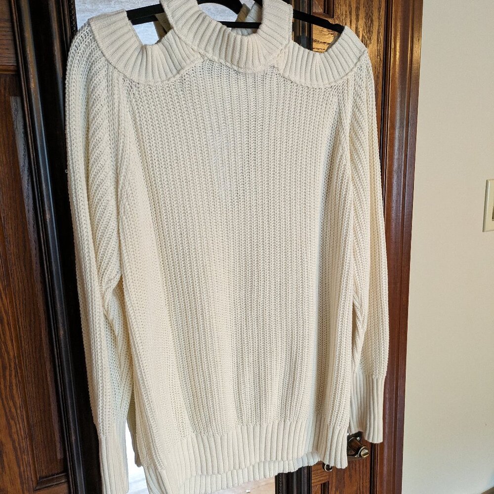 Free People white keyhole sweater